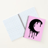 Gothic Witch Pink Black Dripping Moon Silhouette Notitieboek (Binnen)