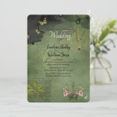 Gothic Witch Wicca Grimoire Ephemeral Wedding Kaart (Staand voorkant)