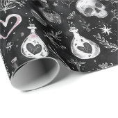 Gothic Witchcraft Love Potion Schedel harten Cadeaupapier (Rol Hoek)