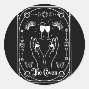 Gothic Witchy Coven Bruid Tarot Halloween Bachelor Ronde Sticker