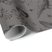 Gothic Witchy Raven Wrapping Paper Cadeaupapier (Rol Hoek)