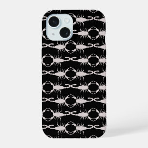 Gothic Witte Bruiloft Schorpioenen Patroon iPhone 15 Hoesje