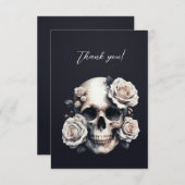 Gothic Witte Schedel Kroon van Rozen Bedankt (Voorkant / Achterkant)