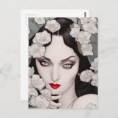Gothic Woman Florals Briefkaart (Voorkant / Achterkant)
