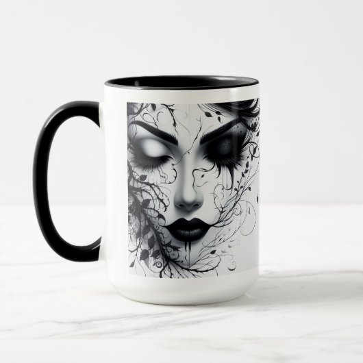 Gothic Woman's Face Mok (Links)