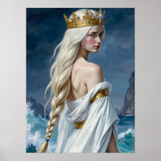 Gothic Zeemeermin Zwanenkoningin Fantasy Poster