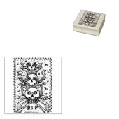 GOTHIC ZIEN GEEN KWAAD, BEGRAAFPLAATS SKELET RUBBE 	RUBBERSTEMPEL (Gestempeld)