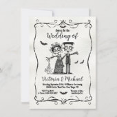 Gothic Zombie Doodle Wedding Kaart (Voorkant)