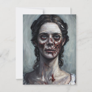 Gothic Zombie Woman Horror Portret Briefkaart