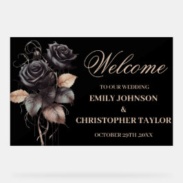 Gothic zwart acryl bruiloft teken acryl bord