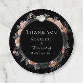 Gothic zwart blush bruiloft dank u bedankjes labels (Voorkant)