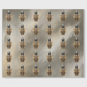 Gothic zwart en goud lippenstift cadeaupapier (Vlak)