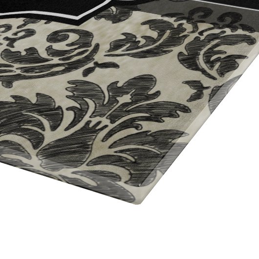 Gothic Zwart Kant en Perkament Bruiloft Jubileum Snijplank (Hoek)