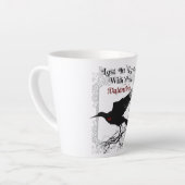Gothic Zwart Kraai en Kant Valentijn Latte Cup Latte Mok (Linkerhoek)