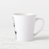 Gothic Zwart Kraai en Kant Valentijn Latte Cup Latte Mok (Rechts)