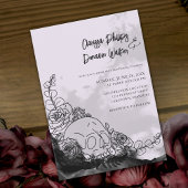 Gothic Zwart & Lavendel Schedel Rozen Handvasten Kaart