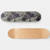 Gothic Zwart Paarse Rozen en Spinnen Skateboard (Horizontaal)