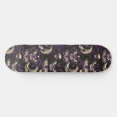 Gothic zwart Paarse schedels motten maan skateboar Skateboard (Horizontaal)