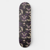 Gothic zwart Paarse schedels motten maan skateboar Skateboard (Voorkant)