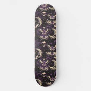 Gothic zwart Paarse schedels motten maan skateboar Skateboard