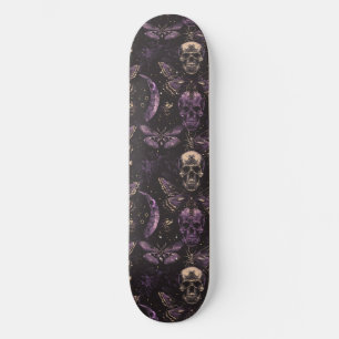 Gothic zwart Paarse schedels motten maan skateboar Skateboard