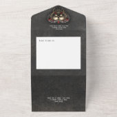 Gothic Zwart & Rood Schedels & Hart Zwart Geen Din All In One Uitnodiging