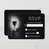 Gothic Zwart Roos Dripping Bloed Macabre RSVP (Voorkant / Achterkant)