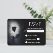 Gothic Zwart Roos Dripping Bloed Macabre RSVP (Staand voorkant)