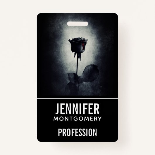 Gothic zwart Roos druppelen bloed macabre beroep Badge (Voorkant)