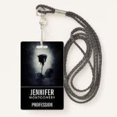 Gothic zwart Roos druppelen bloed macabre beroep Badge (Voorkant met draagriem)