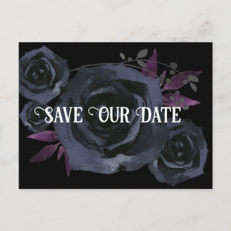 Gothic Zwart Roos Foto Save Our Date Briefkaart