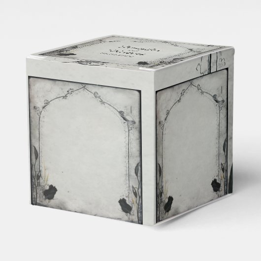 Gothic Zwart Roos Trellis Bruiloft Favor Box Bedankdoosjes (Voorkant Zijde)