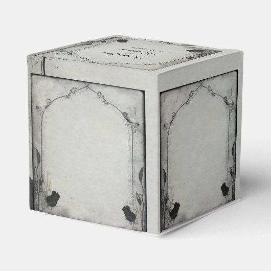 Gothic Zwart Roos Trellis Bruiloft Favor Box Bedankdoosjes (Achterkant)