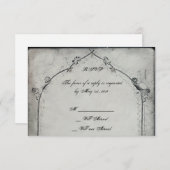 Gothic Zwart Roos Trellis Wedding Response Kaart (Voorkant / Achterkant)
