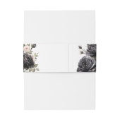 Gothic  Zwart Rozen Invitation Belly Band Uitnodigingen Wikkel (Achterkant Voorbeeld)