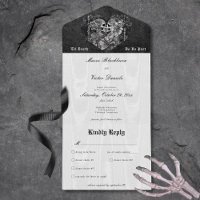 Gothic Zwart & Wit Skelet Paar Diner
