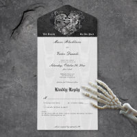 Gothic Zwart & Wit Skelet Paar Geen Diner