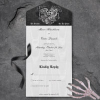 Gothic Zwart & Wit Skelet Paar Geen Diner