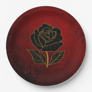 Gothic zwarte Rozen bloedrode bruiloft Papieren Bordje