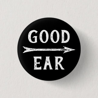 Gothic Zwarte Vervallen Goede Oor Moeilijk Horend Ronde Button 3,2 Cm