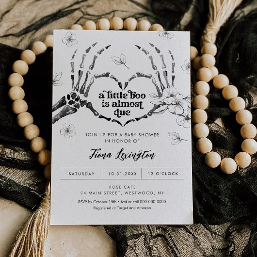 Gothique Amour Halloween Baby shower Invitation