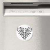 Gothique Art Nouveau Fleur Magnet Coeur (In Situ (Lave-vaisselle))