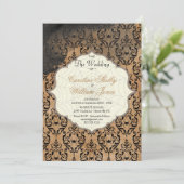 Gothique Automne Gold Spider Faire-part de mariage (Debout devant)