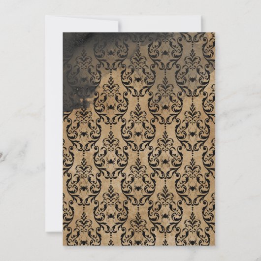 Gothique Automne Gold Spider Faire-part de mariage (Dos)