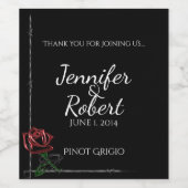 Gothique Barbed Wire et Rose Mariage Vin Étiquette (Étiquettes simples)