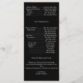 Gothique Barbed Wire et Rose Wedding Programme (Dos)