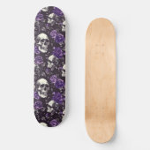 Gothique Black Purple Skuls et Rose Skateboard (Recto)