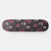 Gothique Black Purple Skuls et Rose Skateboard (Horz)