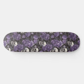 Gothique Black Purple Skuls et Rose Skateboard (Horz)
