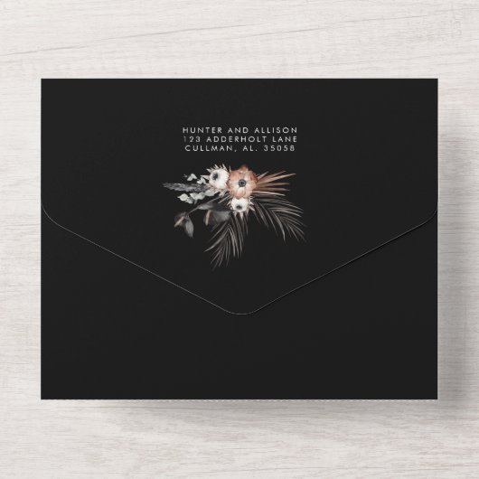 Gothique Boho tout en un mariage Invitation (Verso)